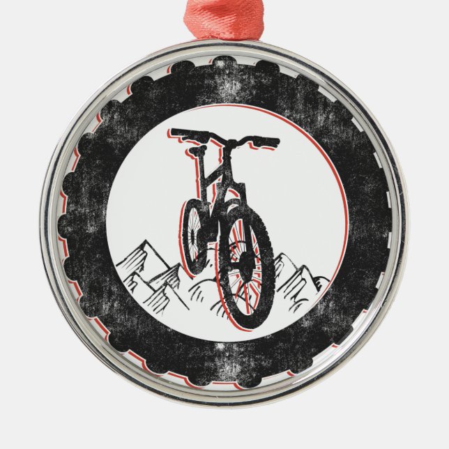 Mountain Biking Metal Ornament (Front)
