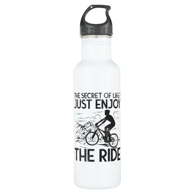 Mountain Biking Mountain Biker Stainless Steel Water Bottle (Front)