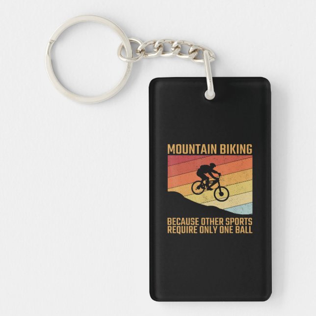 mountain biking mountainbike mtb offroad keychain (Front)