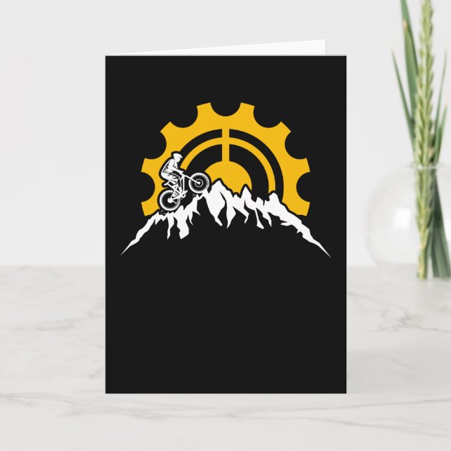 Mountain Biking MTB Bicycle Downhill Cyclist Gift Card (Front)