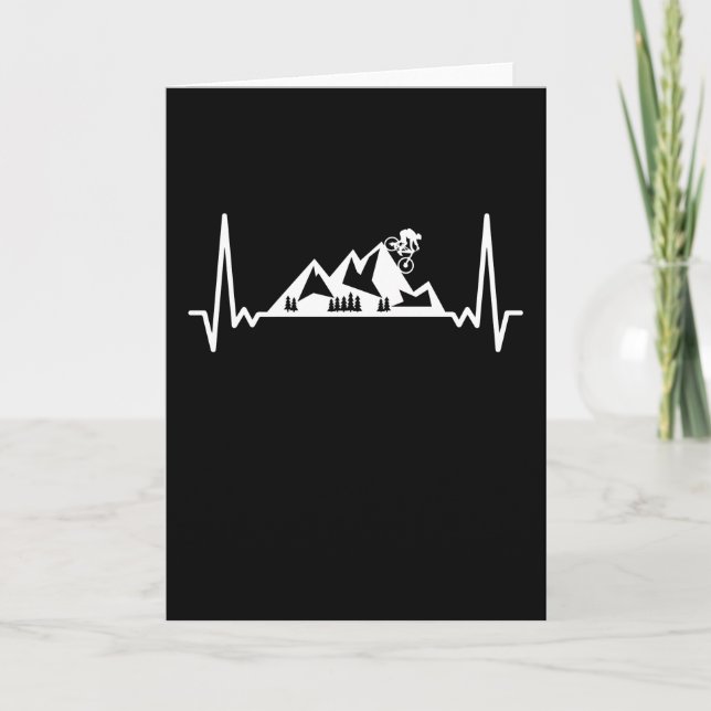 Mountain Biking MTB Bike Gift Heartbeat Card (Front)