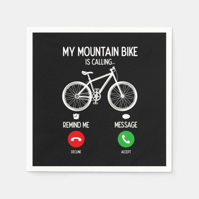 Mountain Biking MTB Downhill Cyclist Cycling Gift Napkins (Front)