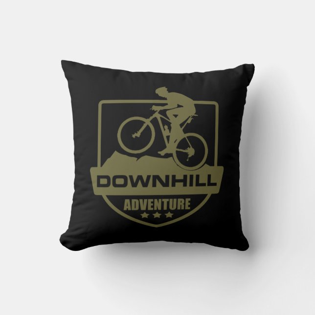 Mountain Biking MTB Downhill Throw Pillow (Front)