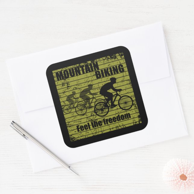 Mountain biking MTB Square Sticker (Envelope)