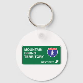 Mountain Biking Next Exit Keychain