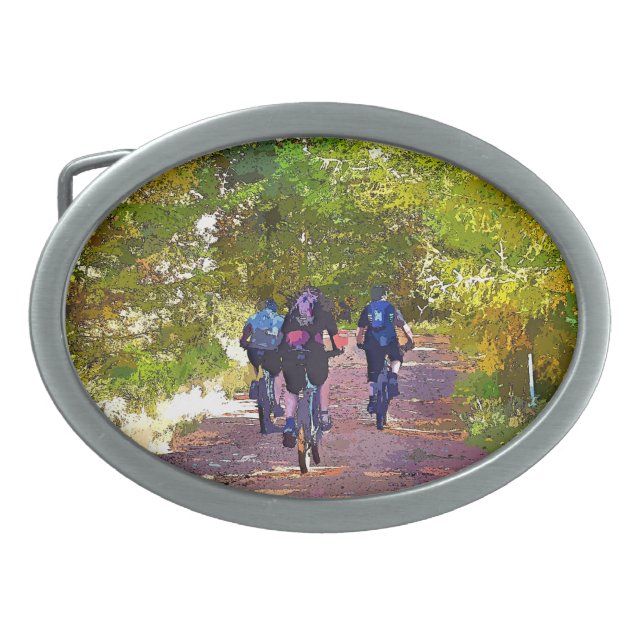 MOUNTAIN BIKING OVAL BELT BUCKLE (Front)