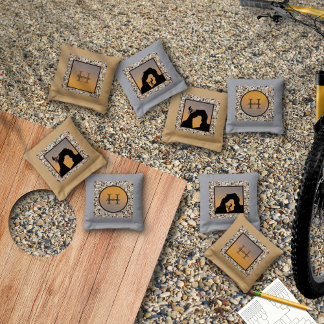 Mountain Biking Pebble Cornhole Bags