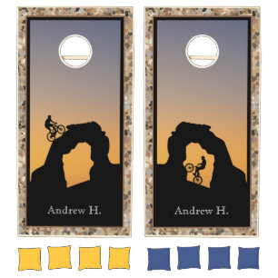 Mountain Biking Pebble Cornhole Set