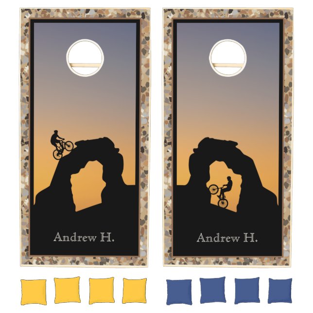 Mountain Biking Pebble Cornhole Set (Set)