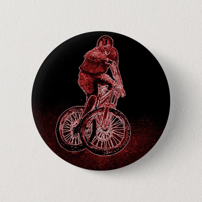 Mountain Biking Pinback Button (Front)