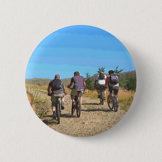 MOUNTAIN BIKING PINBACK BUTTON (Front)