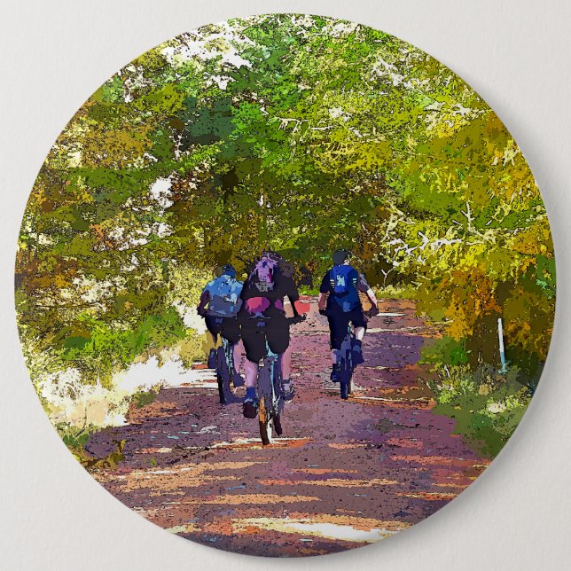 MOUNTAIN BIKING PINBACK BUTTON (Front)