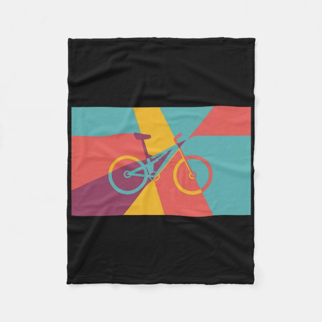Mountain Biking Pop Art Effect Mtb Fully  Fleece Blanket (Front)