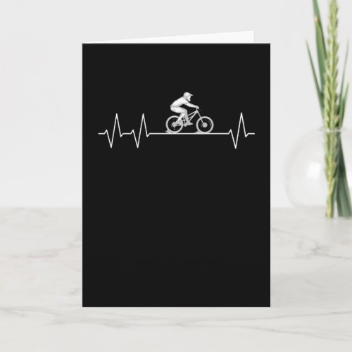 Mountain Biking Pulse Downhill Biker Heartbeat MTB Card