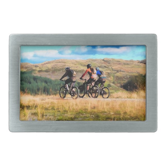 MOUNTAIN BIKING RECTANGULAR BELT BUCKLE (Front)
