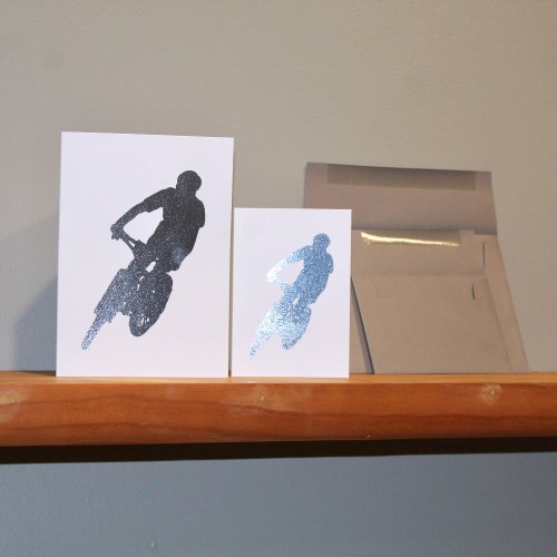 Mountain Biking silhouette card