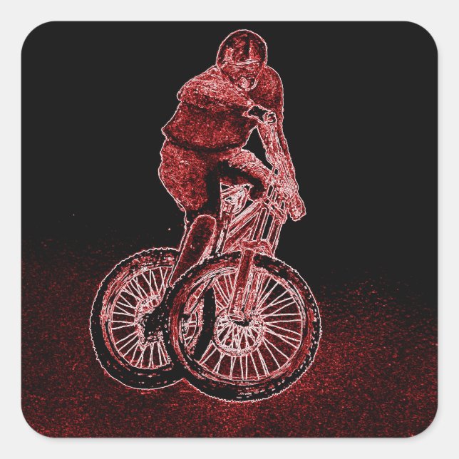 Mountain Biking Square Sticker (Front)