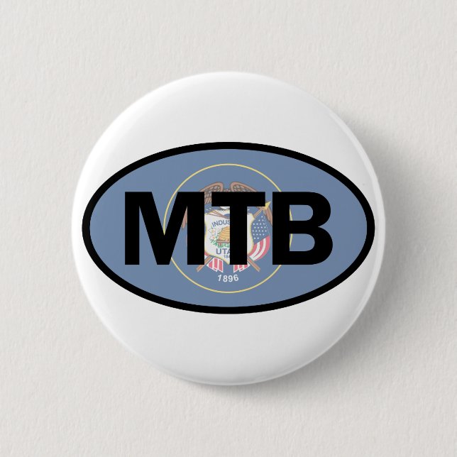 Mountain Biking Utah Flag Button (Front)