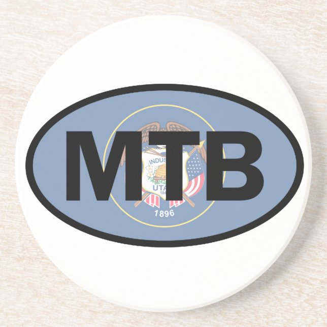 Mountain Biking Utah Flag Drink Coaster (Front)