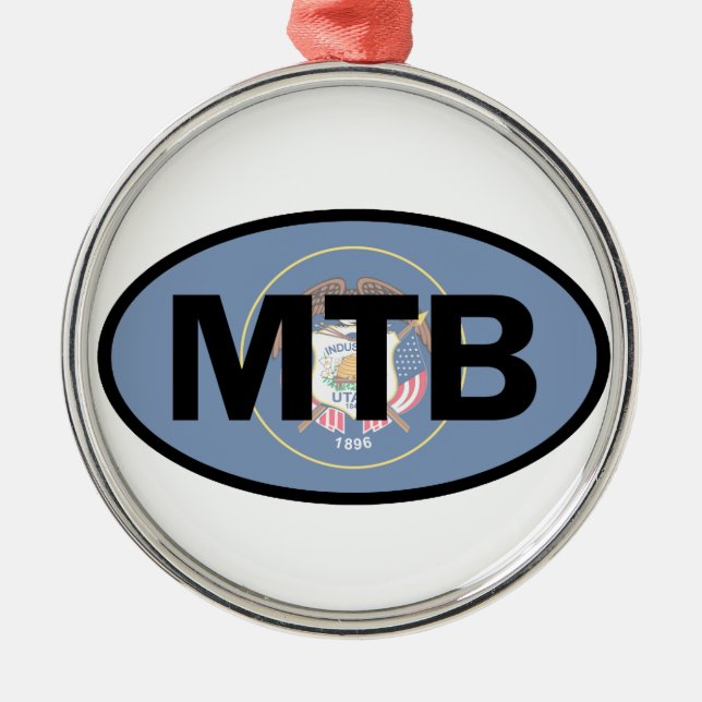 Mountain Biking Utah Flag Metal Ornament (Front)