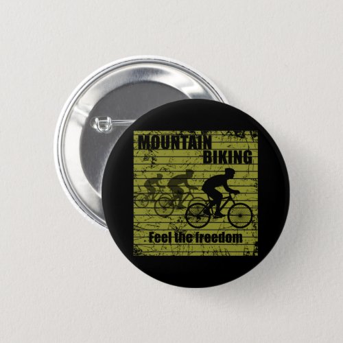 Mountain biking vintage button