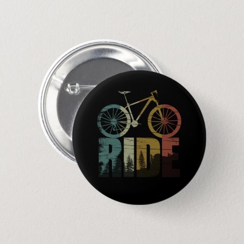 Mountain biking vintage button