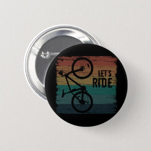 Mountain biking vintage button