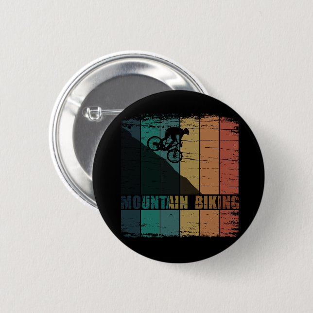 Mountain biking vintage button (Front & Back)