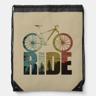 mountain biking vintage drawstring bag