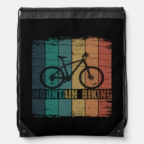 Mountain biking vintage drawstring bag