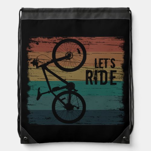 Mountain biking vintage drawstring bag