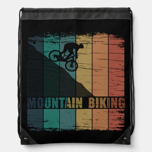 Mountain biking vintage drawstring bag