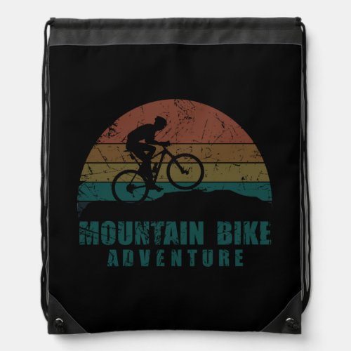 Mountain biking vintage drawstring bag