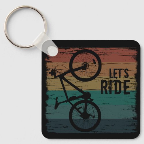 Mountain biking vintage keychain