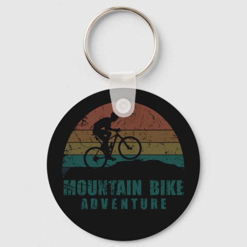 Mountain biking vintage keychain