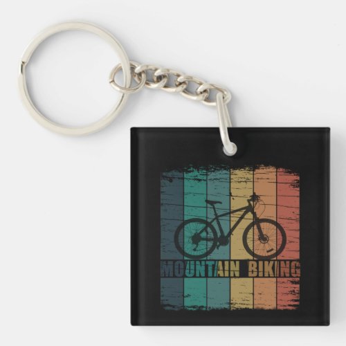 Mountain biking vintage keychain