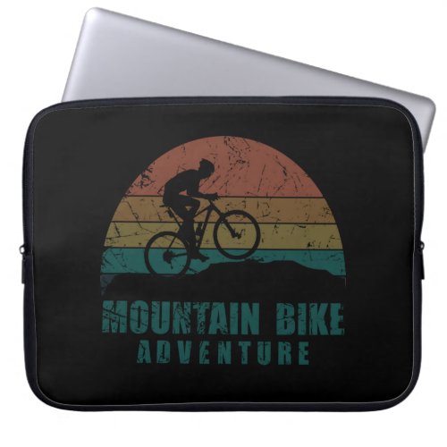 Mountain biking vintage laptop sleeve