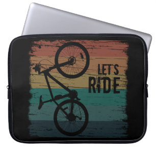 Mountain biking vintage laptop sleeve