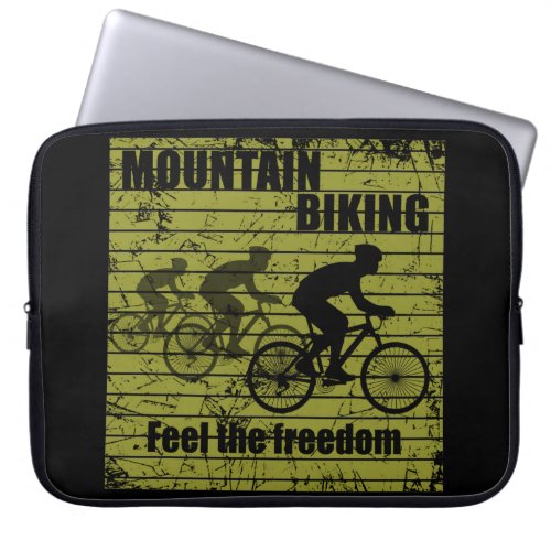 Mountain biking vintage laptop sleeve