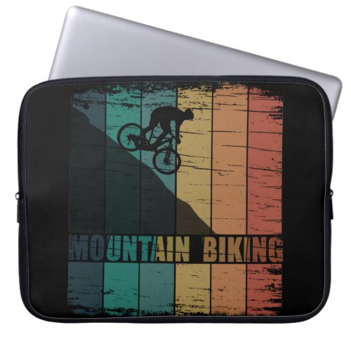 Mountain biking vintage laptop sleeve