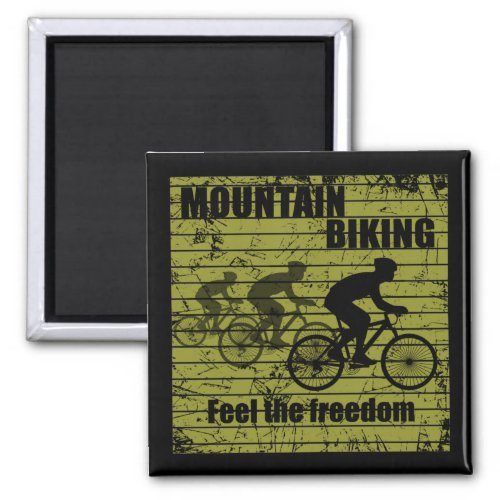 Mountain biking vintage magnet