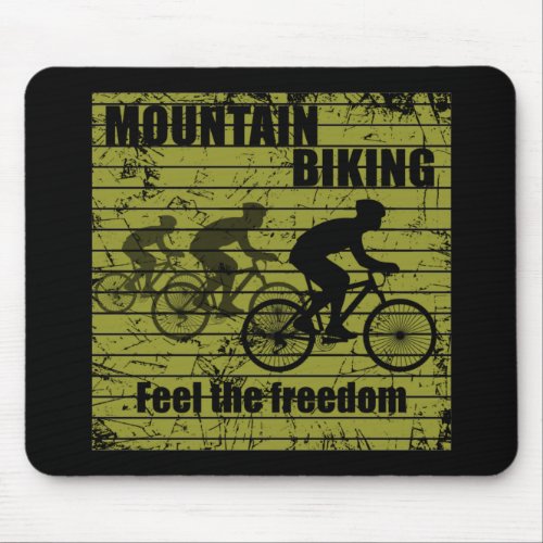 Mountain biking vintage mouse pad