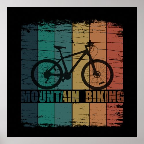 Mountain biking vintage poster