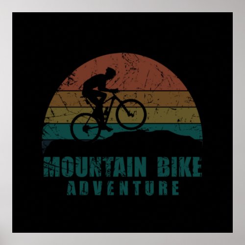 Mountain biking vintage poster