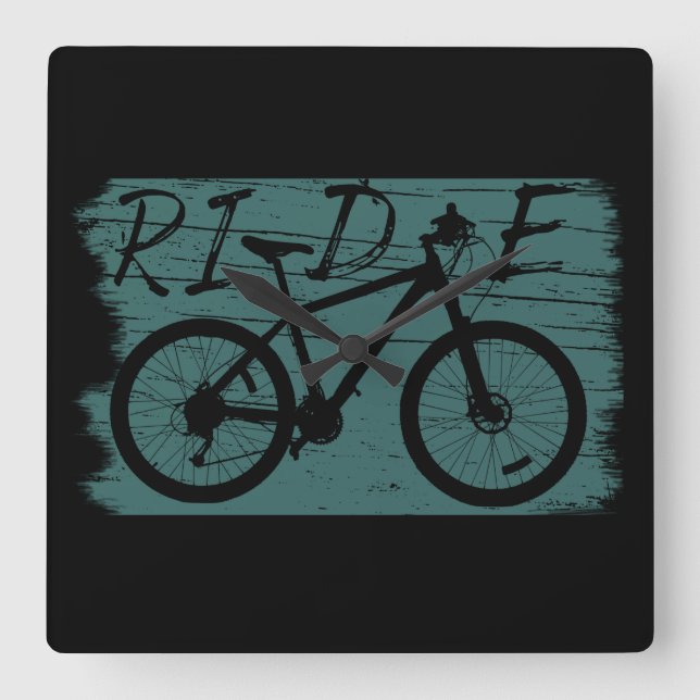 Mountain biking vintage square wall clock (Front)