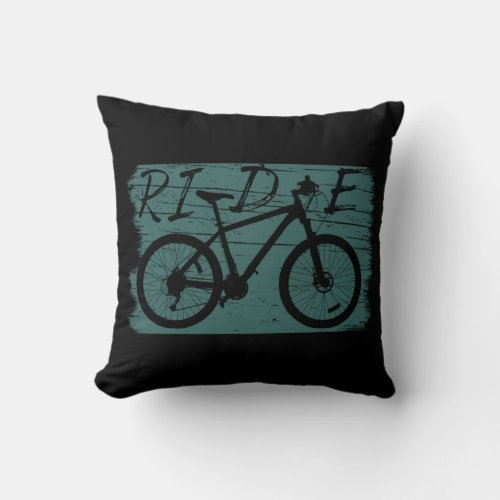 Mountain biking vintage throw pillow
