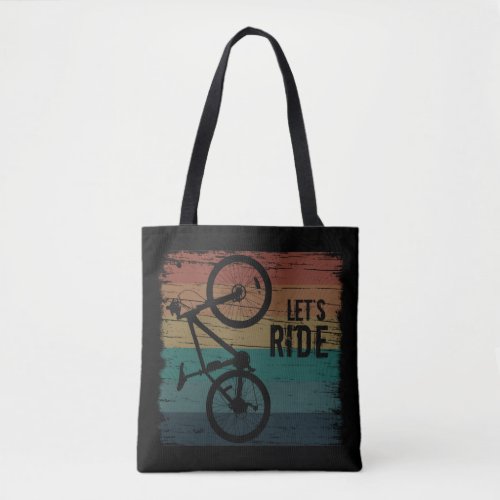 Mountain biking vintage tote bag