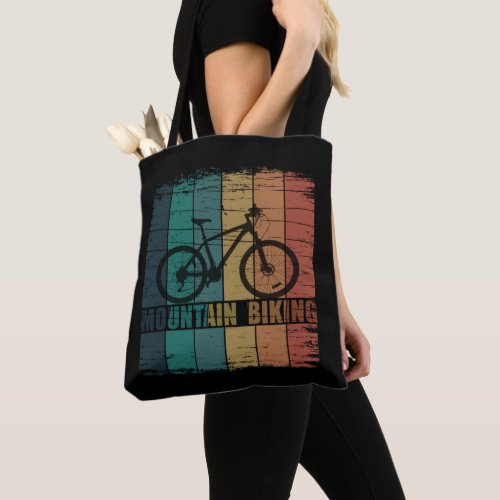 Mountain biking vintage tote bag
