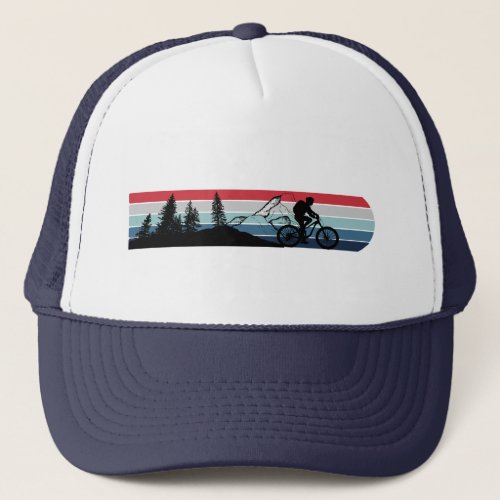 Mountain biking vintage trucker hat