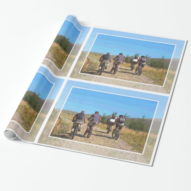 MOUNTAIN BIKING WRAPPING PAPER (Unrolled)